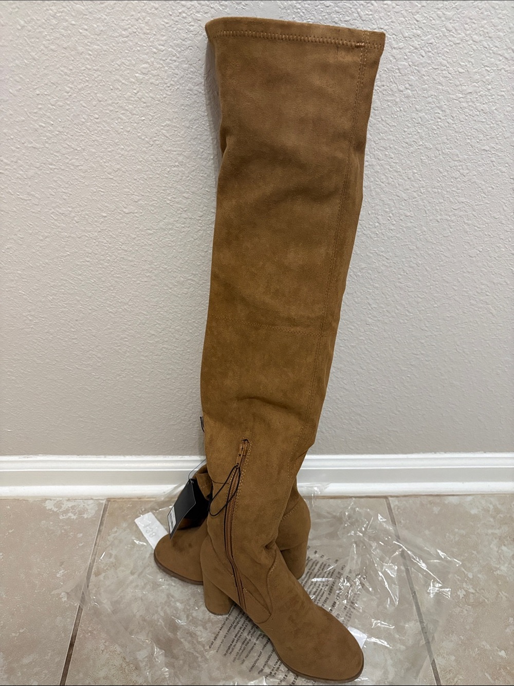 Over-the-Knee Suede Block Heel Boots